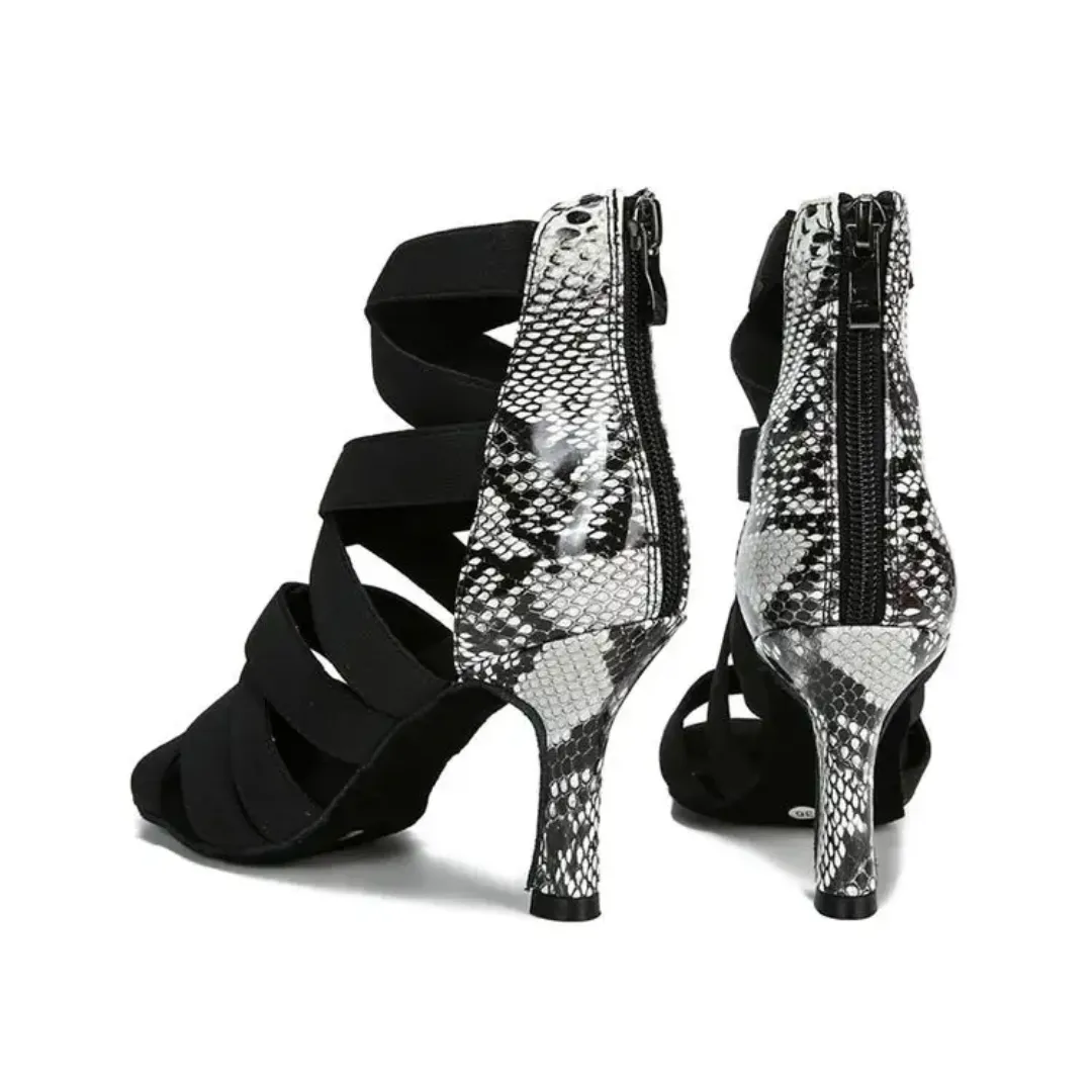 Sandales Latines à Talons Hauts Élégantes pour Femmes – Cuir Respirant, Style Danse & Soirée