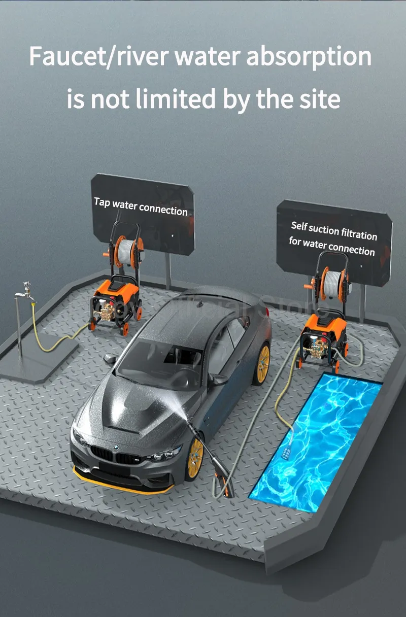 Laveuse Haute Pression 3800PSI PFG10A – Nettoyeur Électrique Professionnel avec Enrouleur et Tuyau 10M