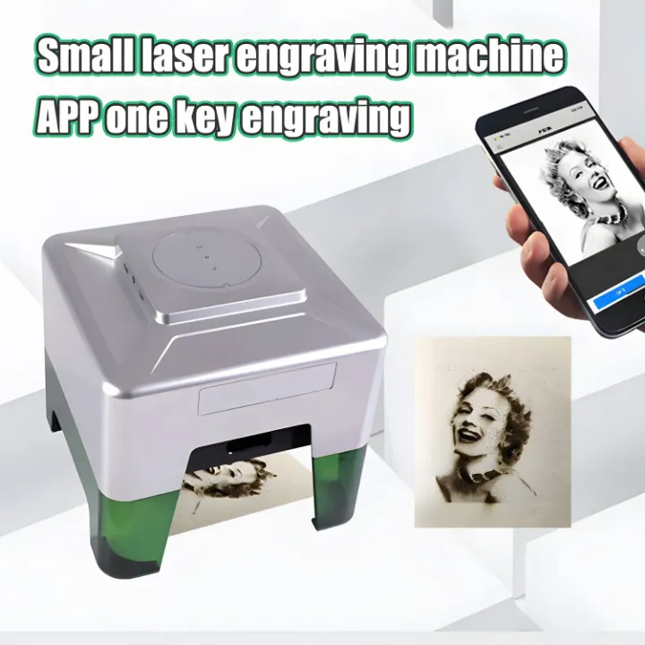 Mini Graveur Laser Bluetooth Haute Précision - 98x88mm - Gravure Métal, Bois, Cuir, Verre - Contrôle via App Mobile et PC