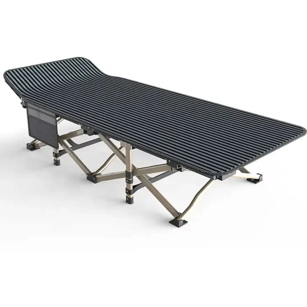 Lit de Camping Pliable en Acier et Tissu Oxford - Léger, Résistant et Compact - Idéal pour l’Extérieur, la Plage, la Randonnée ou les Urgences