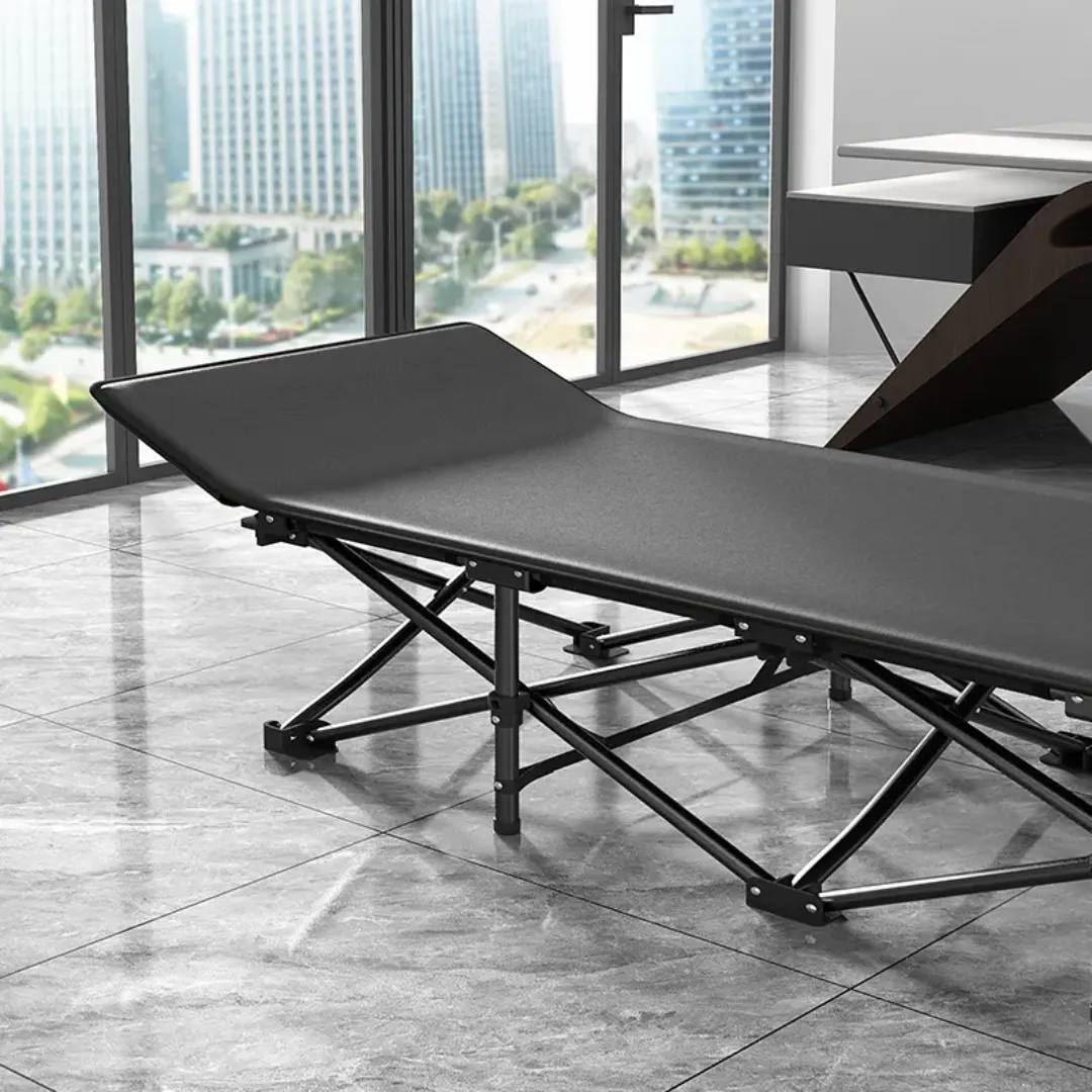 Lit de Camping Pliable en Acier et Tissu Oxford - Léger, Résistant et Compact - Idéal pour l’Extérieur, la Plage, la Randonnée ou les Urgences