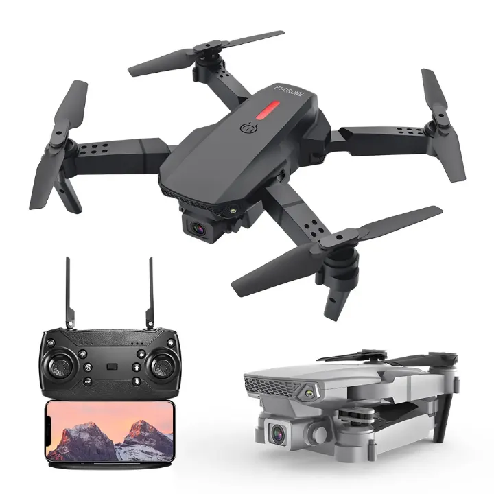 Drone E88 Pro Mini 4K HD – Double Caméra FPV, Pliable, avec Télécommande – Idéal Débutants & Enfants