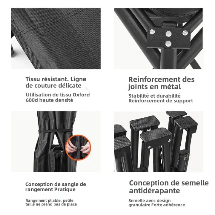 Lit de Voyage Pliant en Métal - Portable et Léger - Idéal pour Camping, Pause Déjeuner, Plage ou Jardin