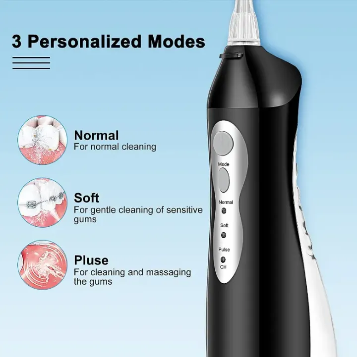 Hydropulseur Dentaire Portable - 200ml - 3 Modes - IPX7 Étanche