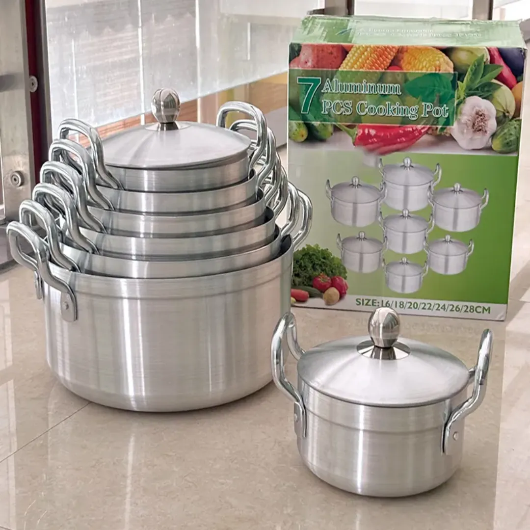 Ensemble de 7 Casseroles en Aluminium de Qualité Supérieure - Idéal pour Soupe, Sauce, Riz et Plats Familiaux