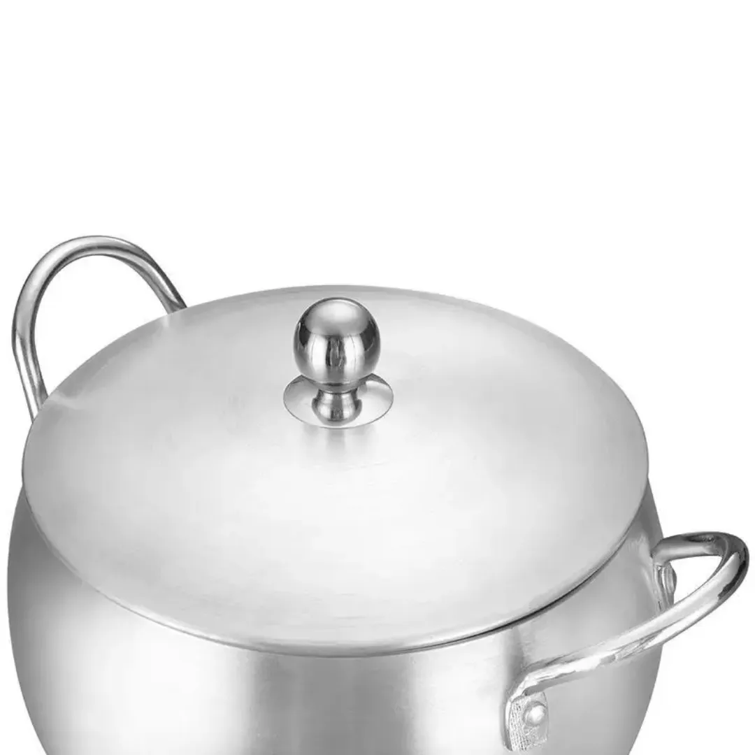 Batterie de Cuisine 5 Pièces en Acier Inoxydable - Marmites Robustes 16 à 24 cm pour Cuisson Familiale