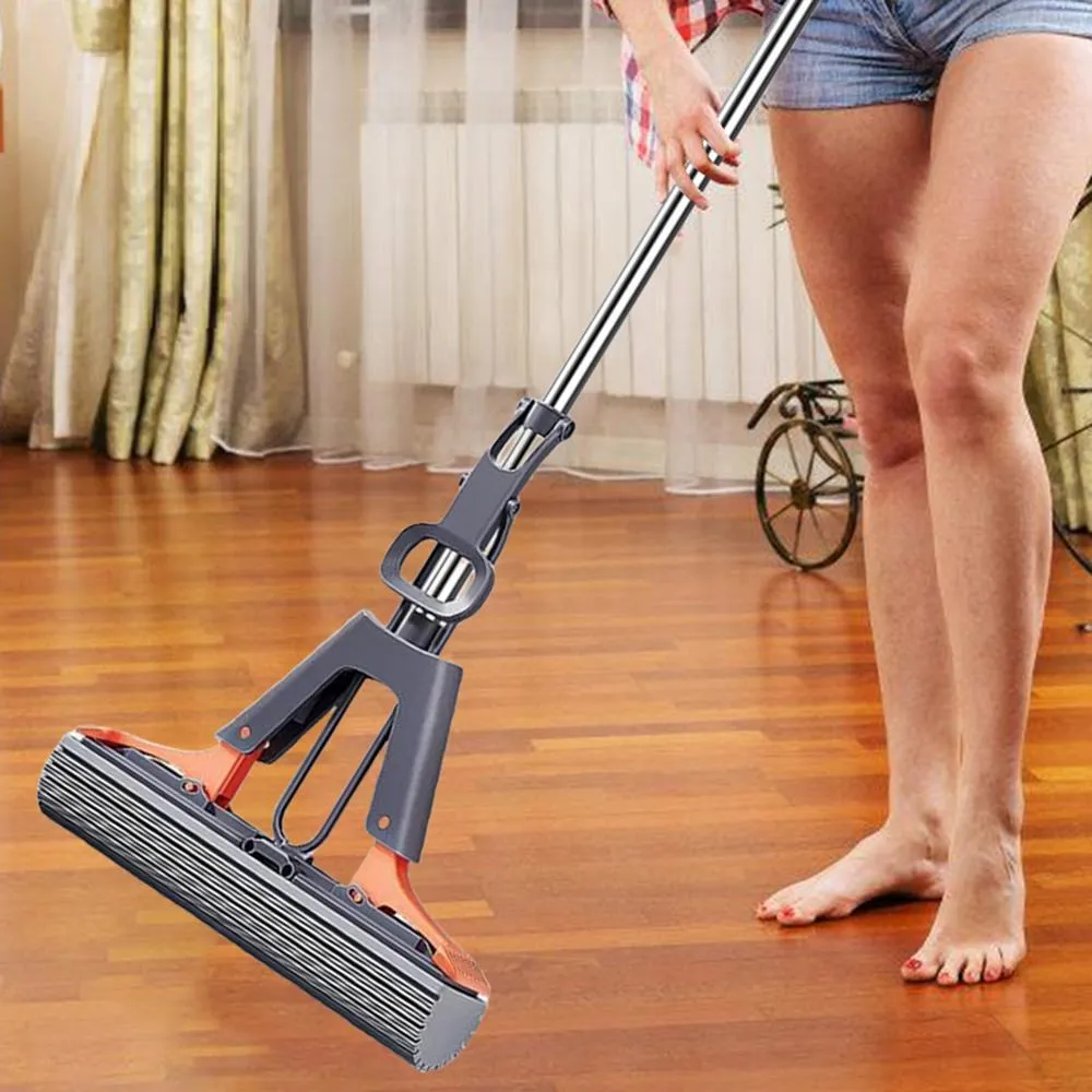 Balai Éponge Pliable Multi-Usage - Nettoyage à Sec et Humide - Essorage Facile - Maison & Bureau