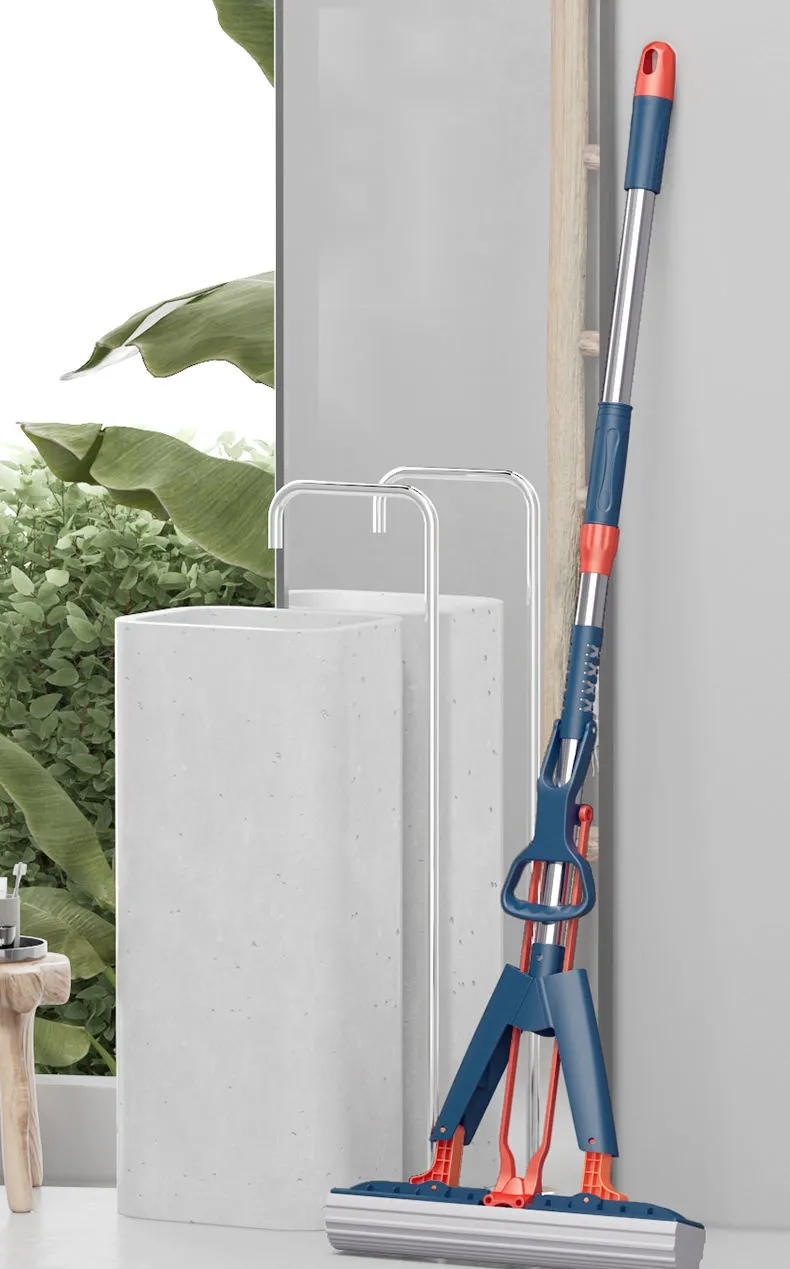 Balai Éponge Pliable Multi-Usage - Nettoyage à Sec et Humide - Essorage Facile - Maison & Bureau