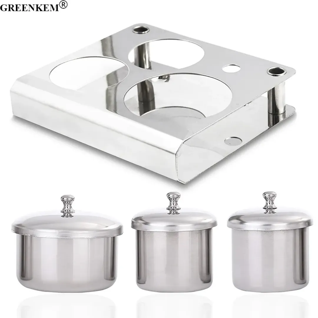 Ensemble de Coupelles Métal Inox 3 Pièces - Pour Liquide, Poudre et Nail Art