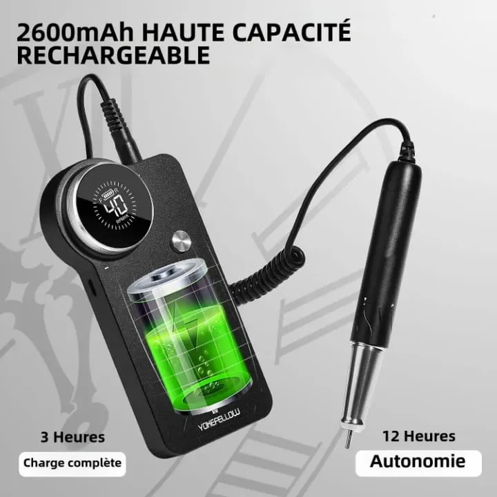 Ponceuse à Ongles Portable 35 000 RPM – Design Luxe & Écran LCD
