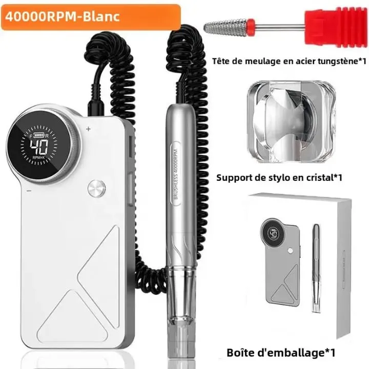 Ponceuse à Ongles Portable 35 000 RPM – Design Luxe & Écran LCD