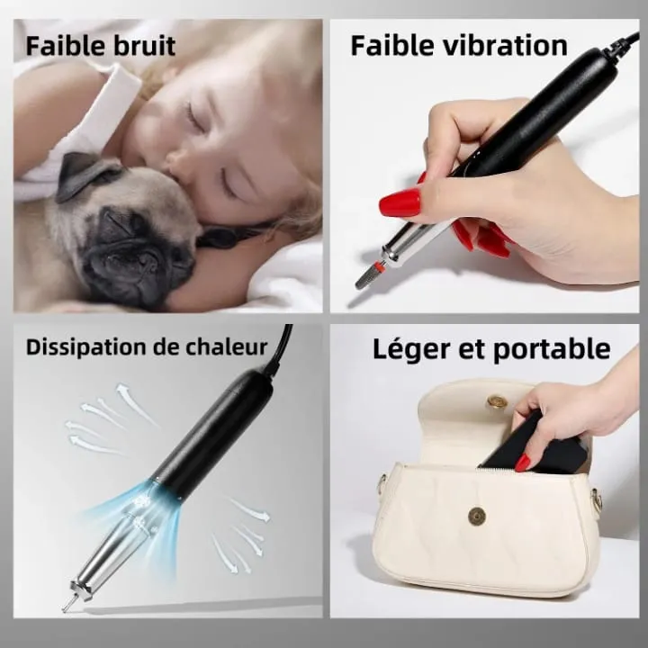 Ponceuse à Ongles Portable 35 000 RPM – Design Luxe & Écran LCD