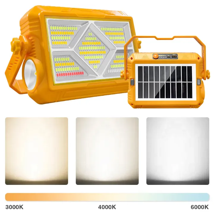 Projecteur Solaire Multifonction – Lampe, Chargeur USB et Radio FM