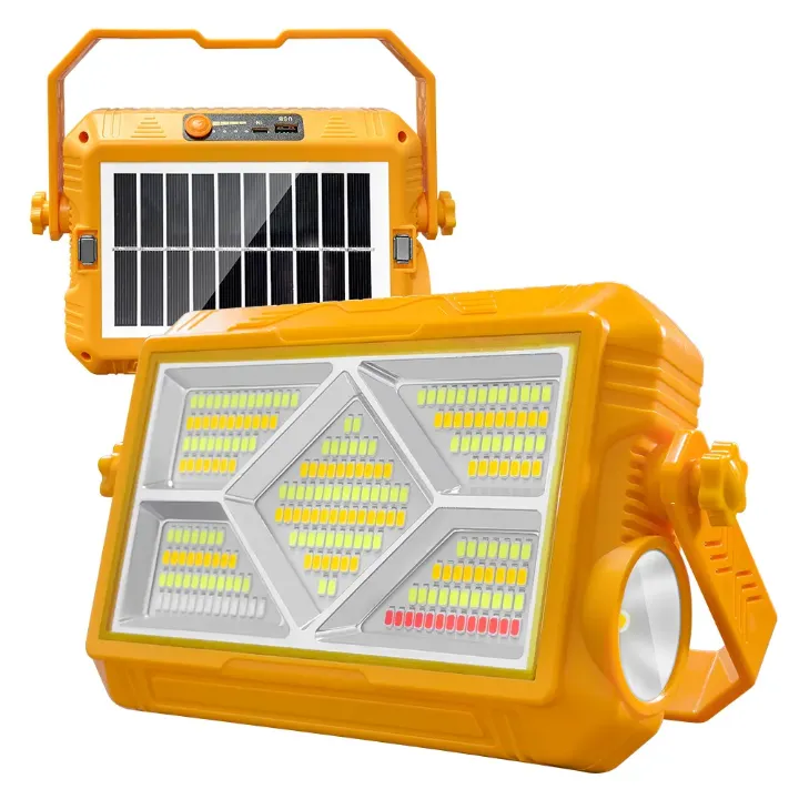 Projecteur Solaire Multifonction – Lampe, Chargeur USB et Radio FM