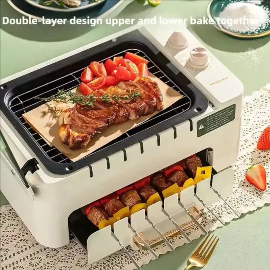 Four à Barbecue Électrique Royalstar - Gril Sans Fumée Automatique pour Brochettes et Grillades en Intérieur