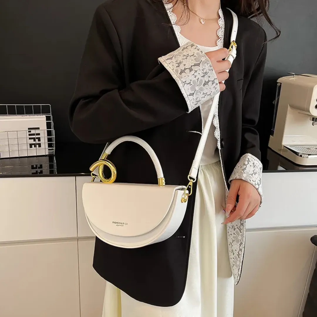 Sac à Main Femme Semi-Circulaire – Design Créateur Élégant en Simili Cuir PU