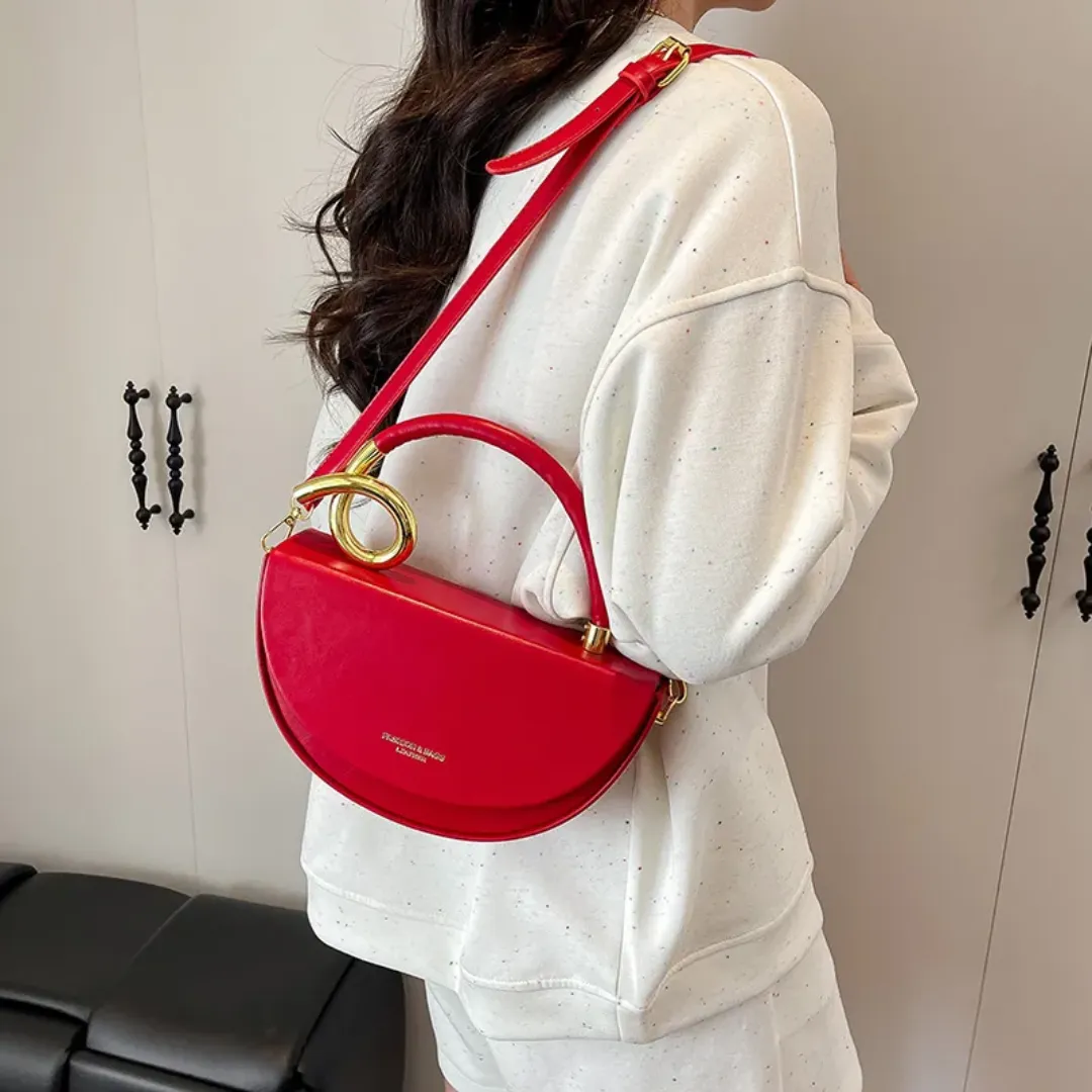 Sac à Main Femme Semi-Circulaire – Design Créateur Élégant en Simili Cuir PU