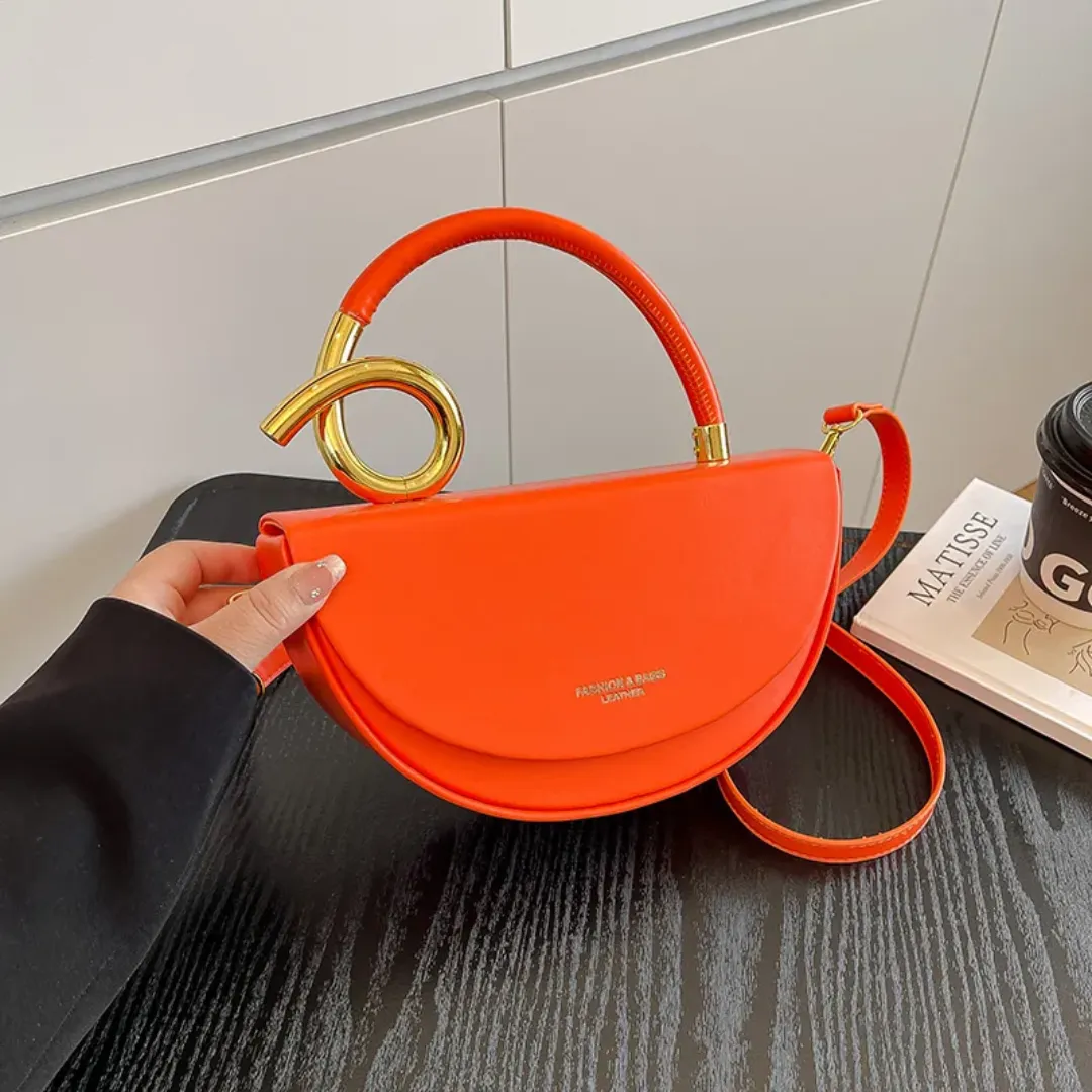 Sac à Main Femme Semi-Circulaire – Design Créateur Élégant en Simili Cuir PU