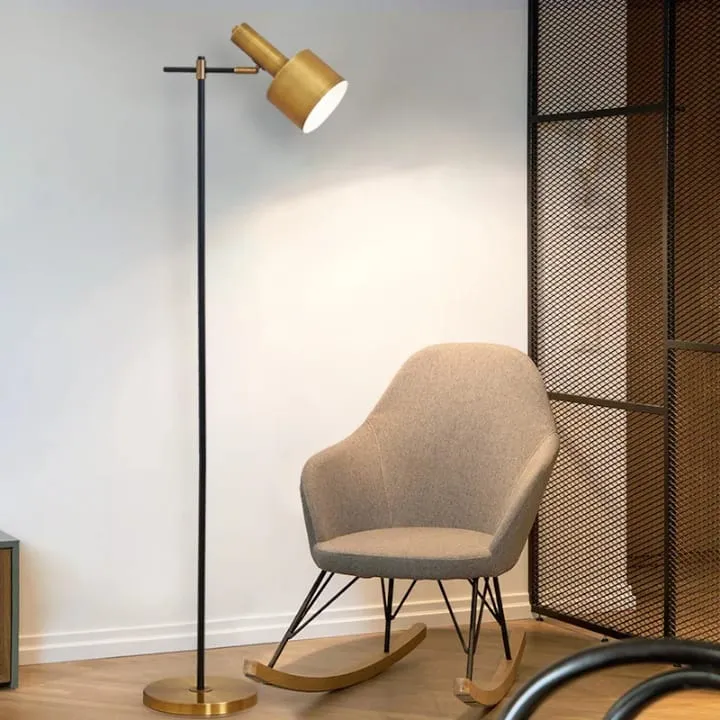 Lampe Dorée Réglable avec Abat-Jour Cylindrique - TQ22008