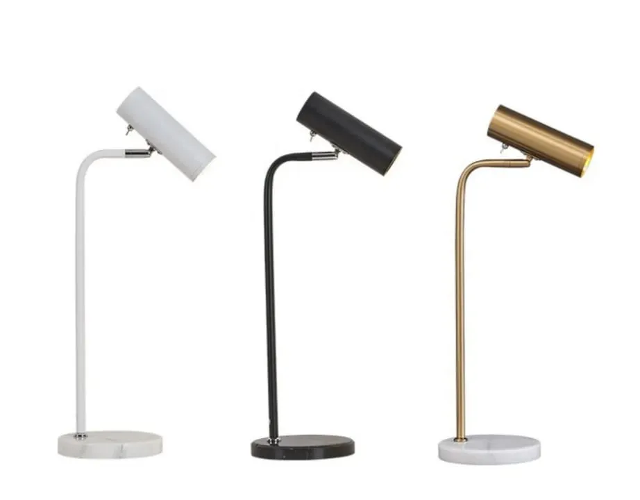 Lampe Dorée avec Base en Marbre Blanc – TQ22029B