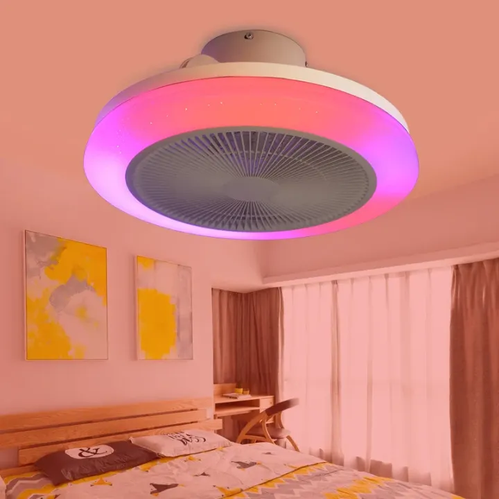 Ventilateur de Plafond LED Intelligent avec Haut-Parleur Bluetooth et Lumière RVB – Contrôle Vocal & Application Mobile