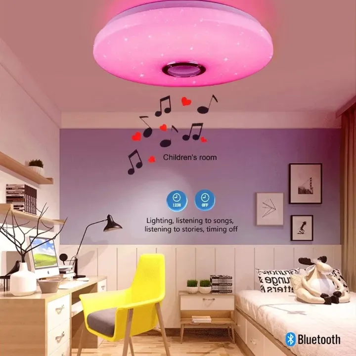 Plafonnier LED Intelligent Rond avec Couleurs RVB – Contrôle Wi-Fi, Bluetooth, Musique & Télécommande
