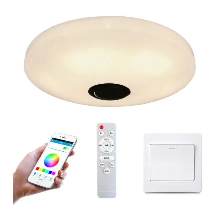 Plafonnier LED Intelligent Rond avec Couleurs RVB – Contrôle Wi-Fi, Bluetooth, Musique & Télécommande