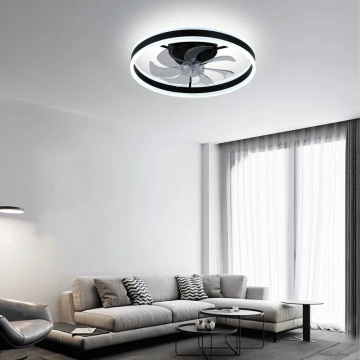 Ventilateur de Plafond LED Intégré – Éclairage Moderne avec Télécommande & Contrôle Mobile, Design Silencieux et Élégant