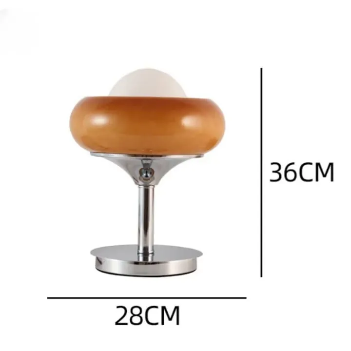 Lampe Ovale Ambre & Chrome – Design contemporain italien