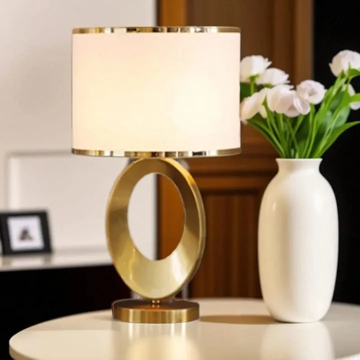 Lampe Cercle Minimaliste avec Abat-Jour Crème – YF-236