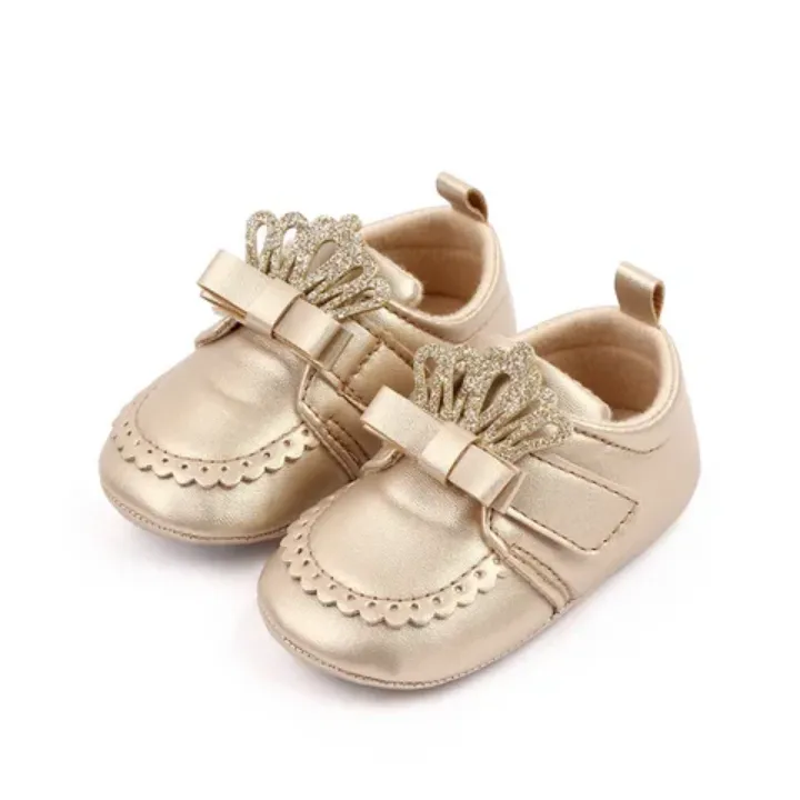 Chaussures Bébé Fille Élégantes avec Noeud Pailleté – Confortables et Antidérapantes