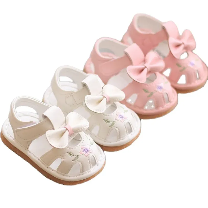 Sandales Bébé Fille avec Nœud – Souples, Antidérapantes et Élégantes pour Été et Automne