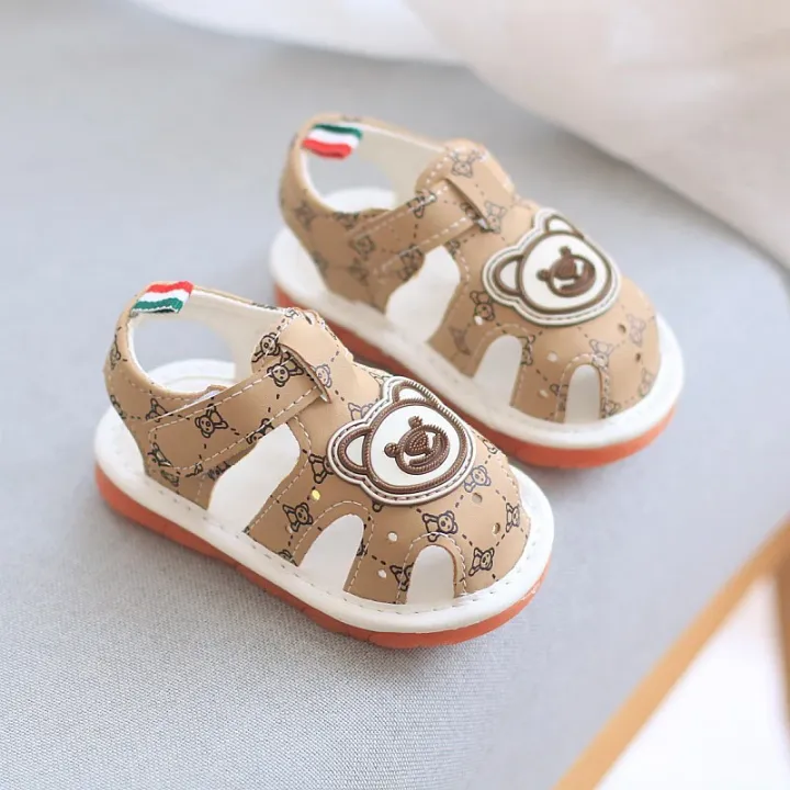 Sandales Bébé Unisexe Motif Ourson – Semelle Souple Antidérapante, Respirantes, Été 0 à 2 ans