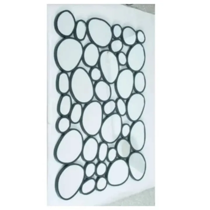 Miroir mural effet rondins de bois argentés