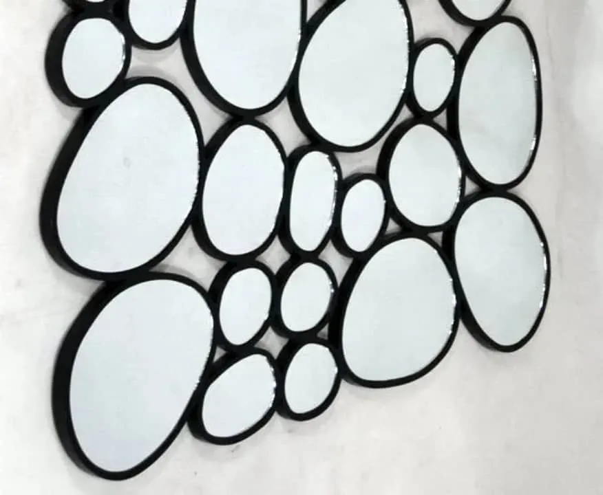 Miroir mural effet rondins de bois argentés