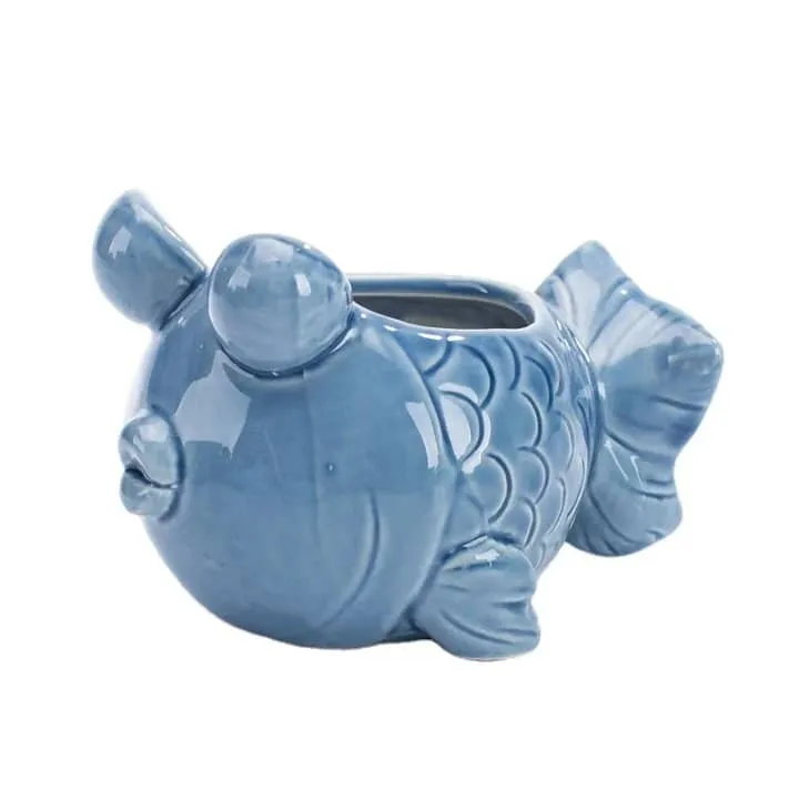 Pot Poisson Fantaisie – Bleu Céramique
