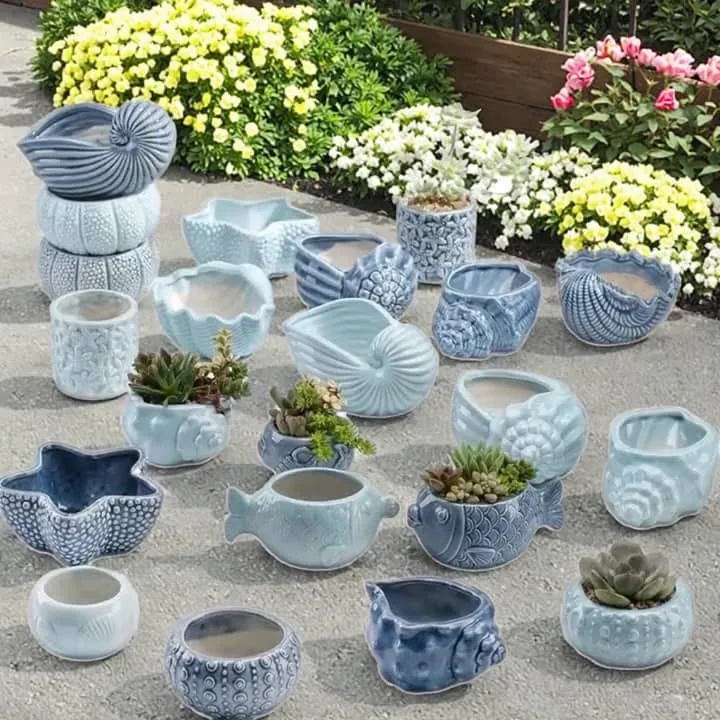 Pot Poisson Fantaisie – Bleu Céramique