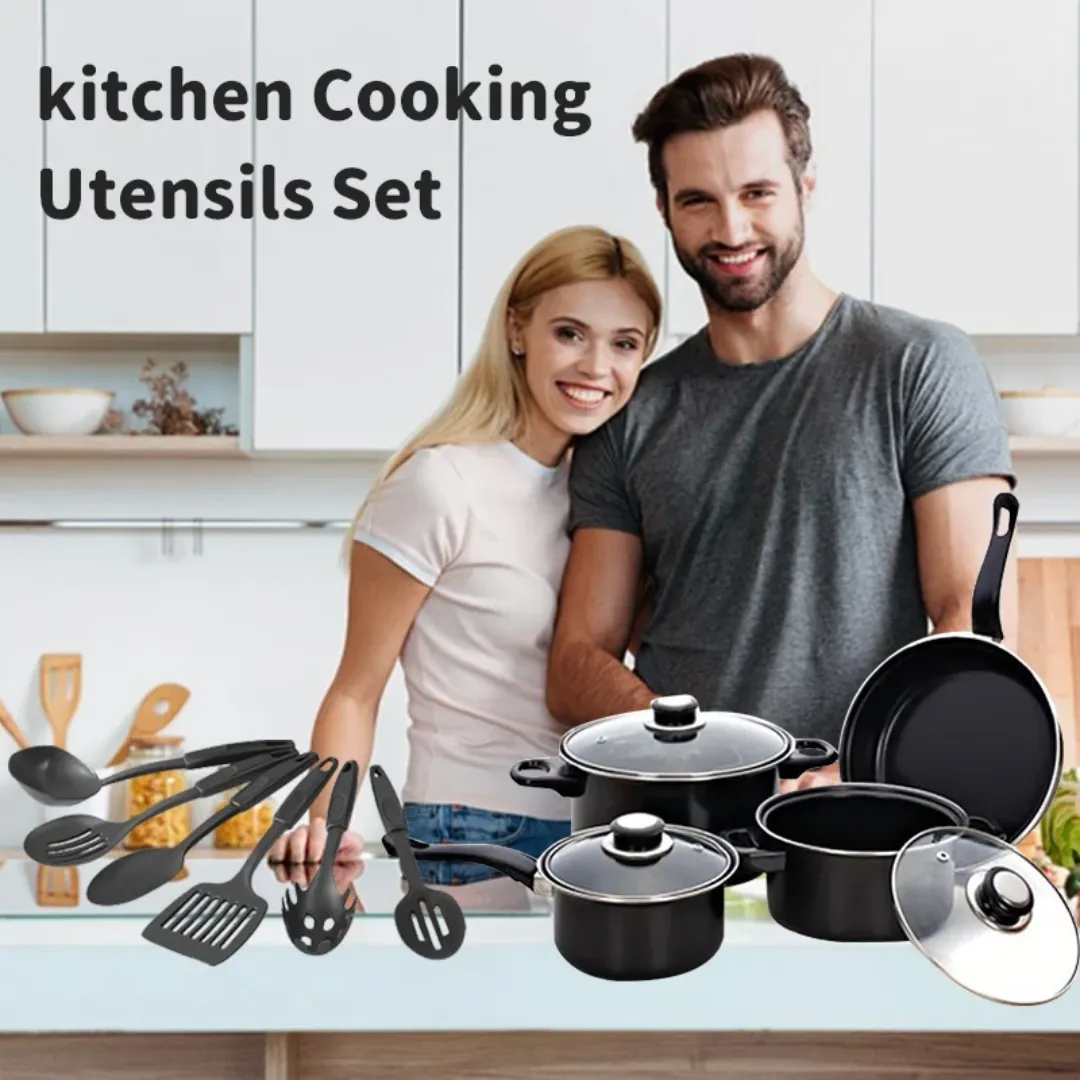 Batterie de Cuisine 13 Pièces – Casseroles et Poêles Antiadhésives avec Couvercles – Ensemble Complet Multifonction pour Tous Feux