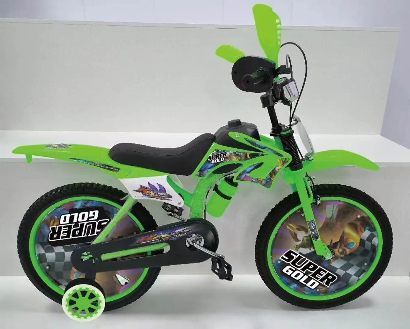 Vélo Moto Enfant 12 à 20 Pouces – Cadre Acier, Roues d'Appui, Design Sport – Pour Garçons et Filles 3 à 12 Ans