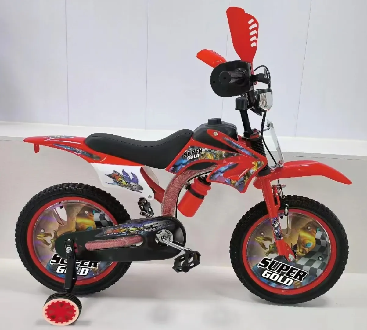 Vélo Moto Enfant 12 à 20 Pouces – Cadre Acier, Roues d'Appui, Design Sport – Pour Garçons et Filles 3 à 12 Ans