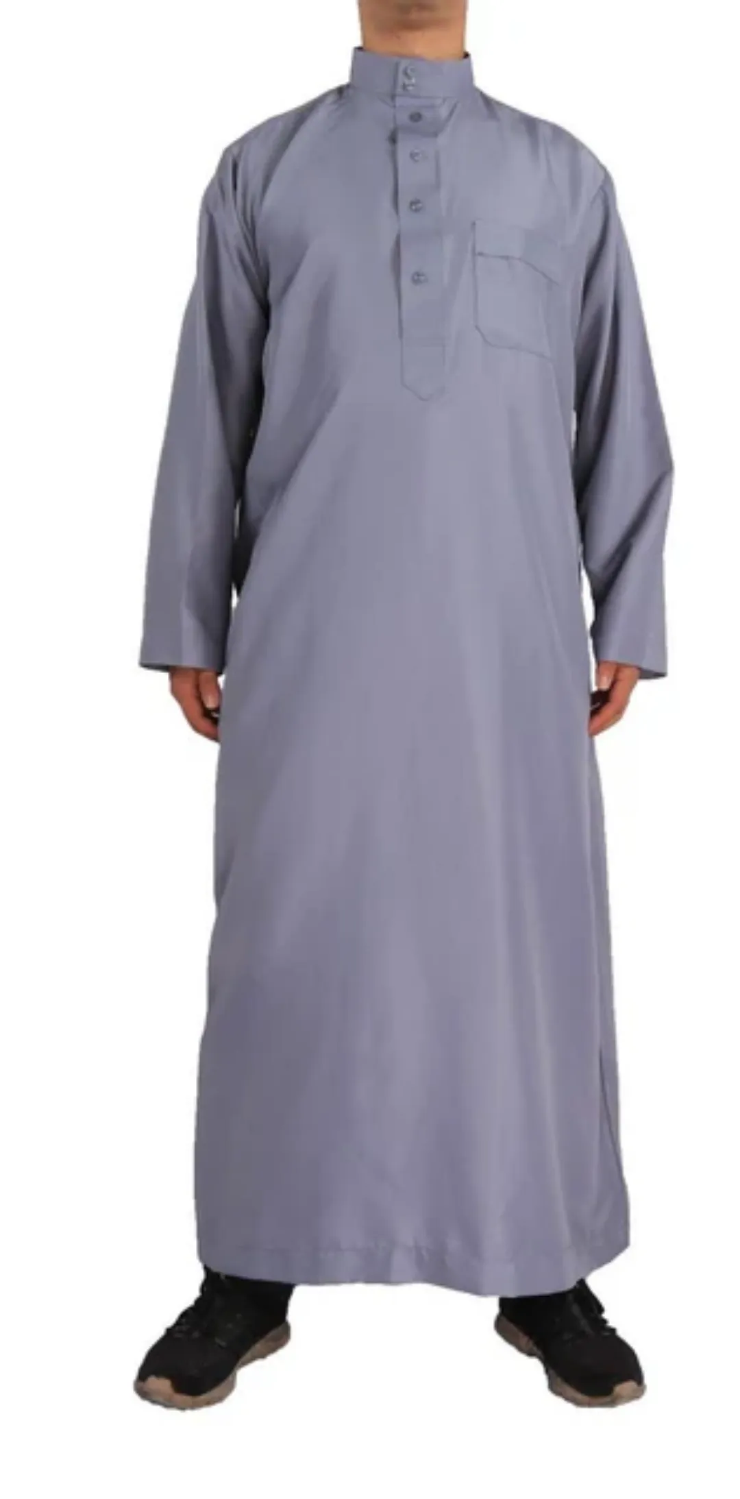 Qamis Homme Classique – Tunique Islamique Élégante à Col Mandarin et Boutonnage Frontal