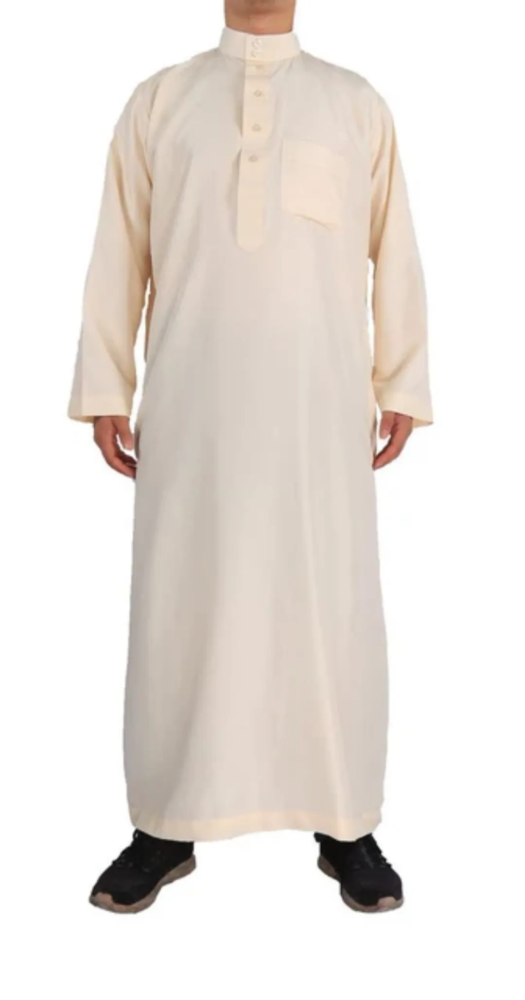 Qamis Homme Classique – Tunique Islamique Élégante à Col Mandarin et Boutonnage Frontal