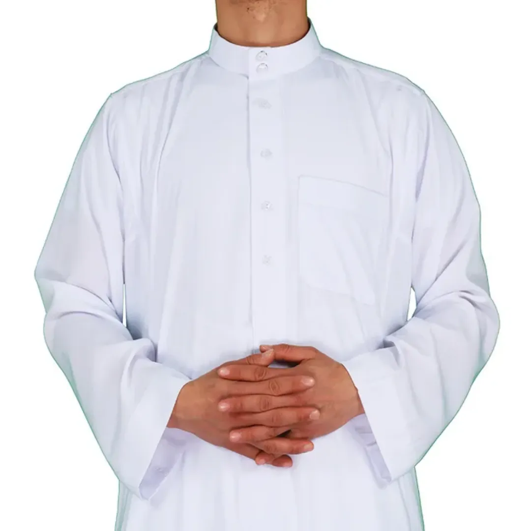 Qamis Homme Classique – Tunique Islamique Élégante à Col Mandarin et Boutonnage Frontal