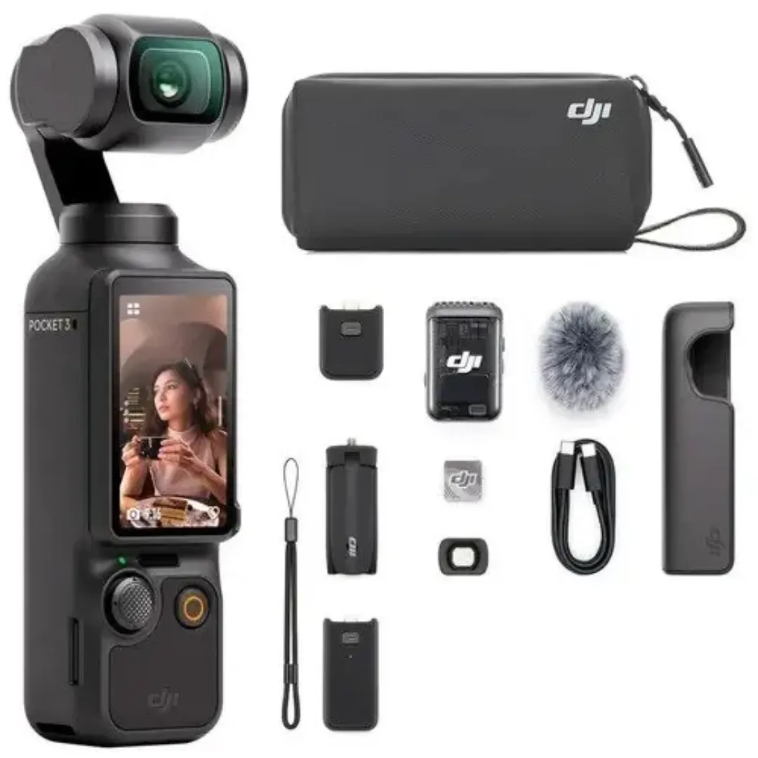 Caméra DJI Osmo Pocket 3 Creator Combo – Stabilisateur 3 Axes 4K – Écran 2" & ActiveTrack 6 – Vlogging Professionnel