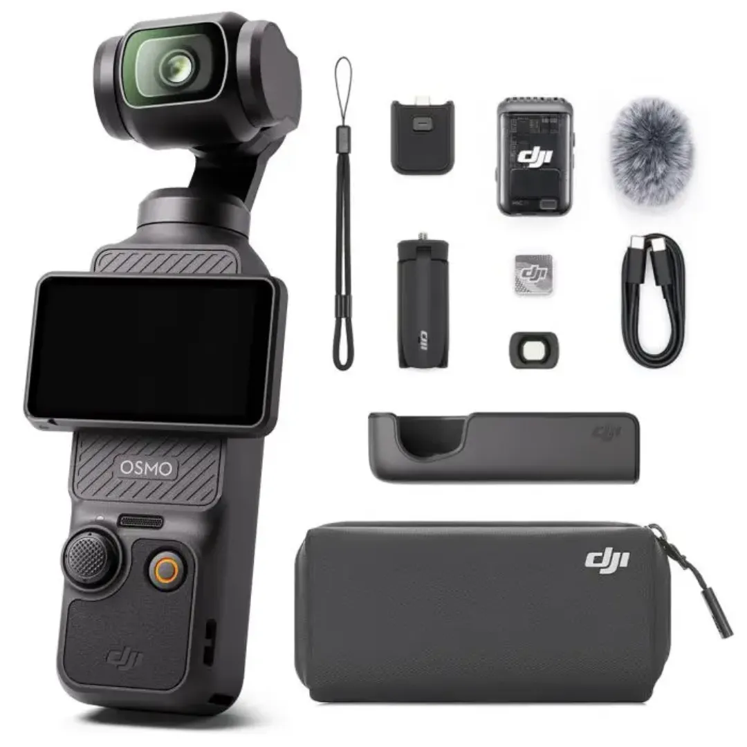 Caméra DJI Osmo Pocket 3 Creator Combo – Stabilisateur 3 Axes 4K – Écran 2" & ActiveTrack 6 – Vlogging Professionnel