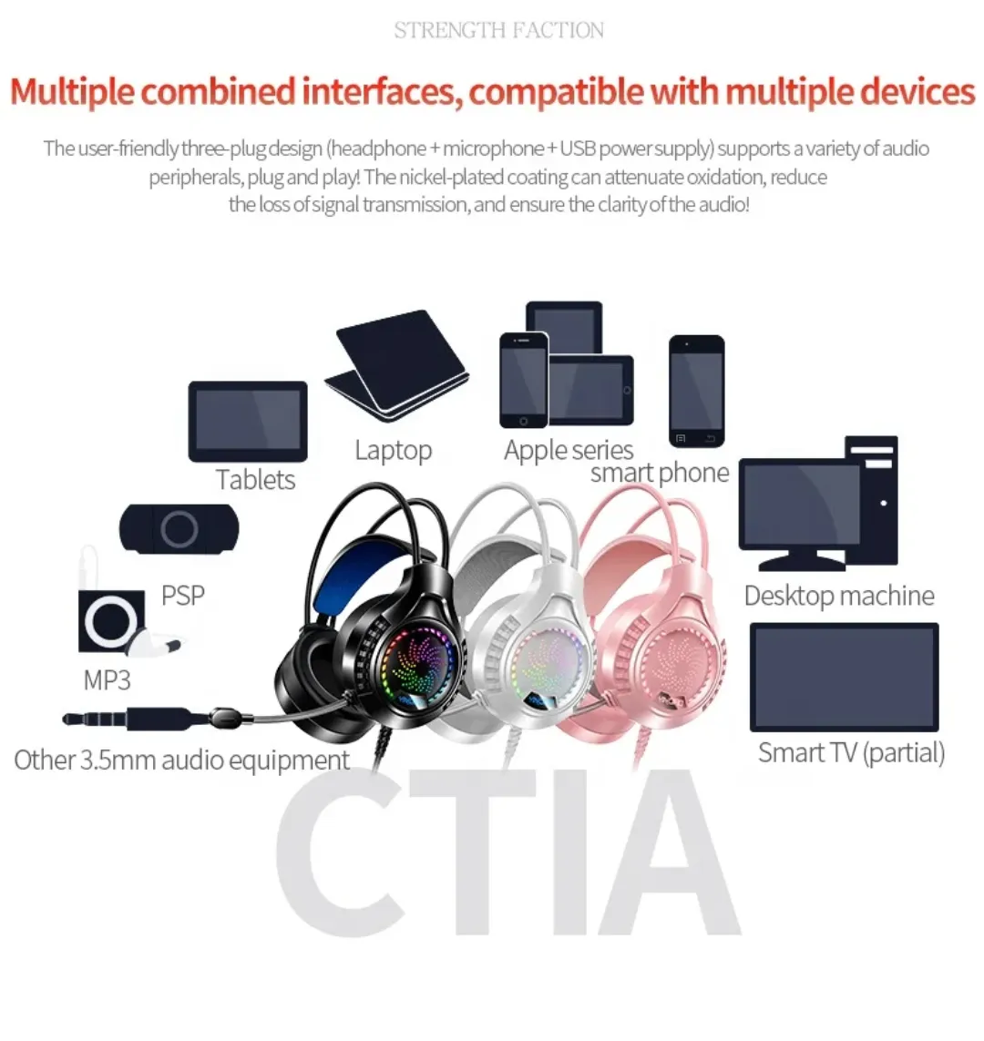 Casque Gaming Q7 Filaire avec Micro HD – Son Stéréo Basse & Éclairage LED