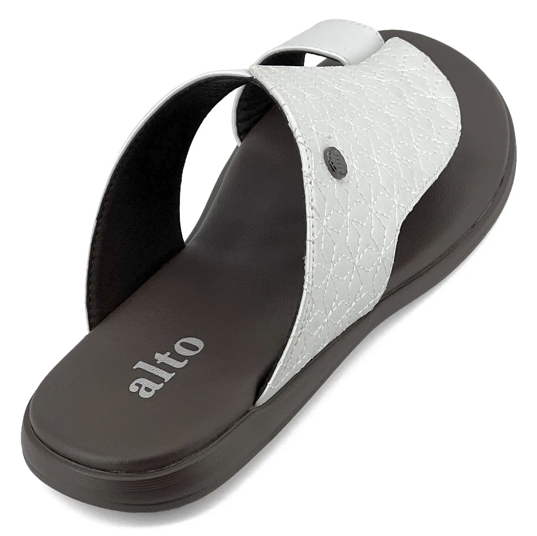 Sandale Homme Style Qatarie – Claquette Arabique en Similicuir Texturé avec Bout Ouvert