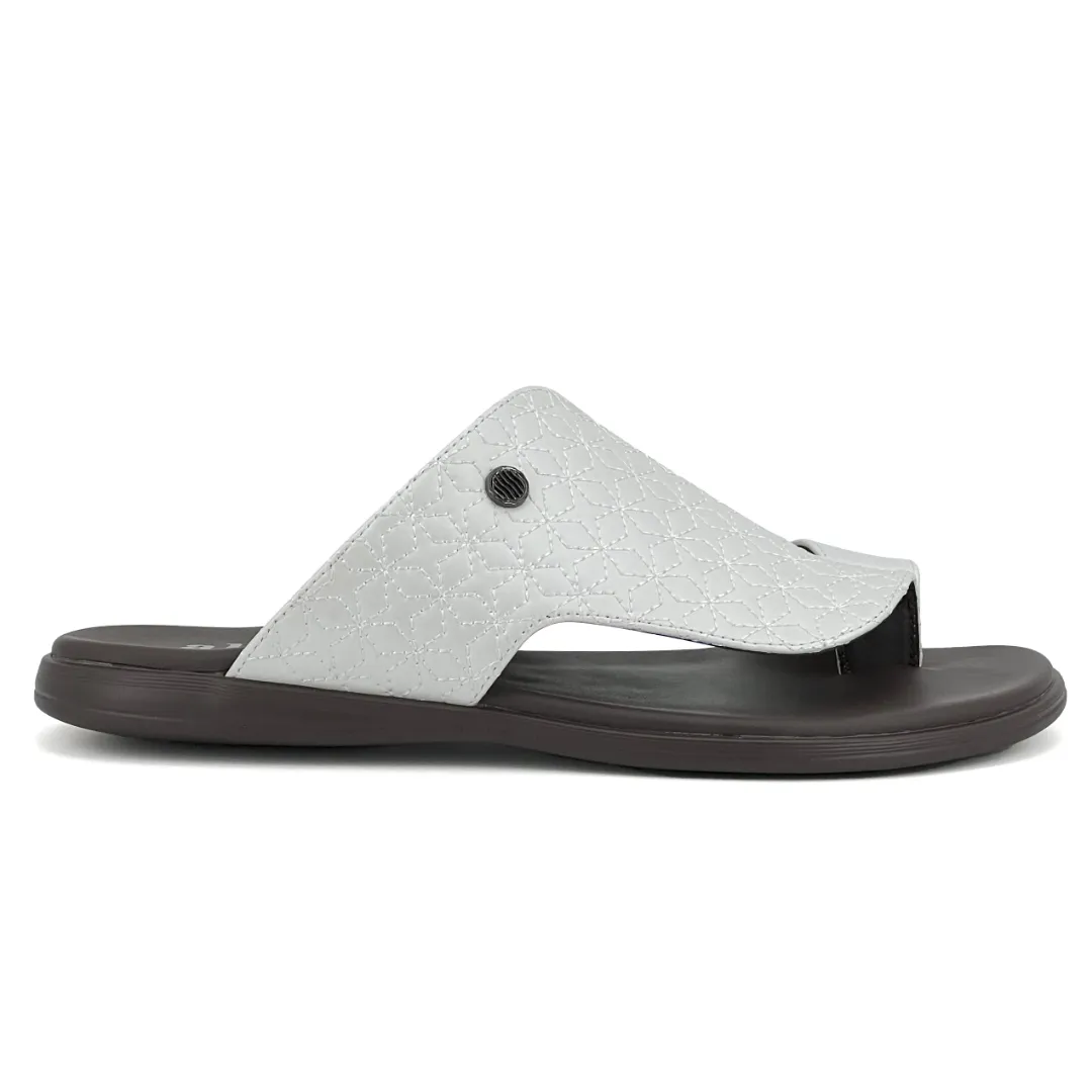 Sandale Homme Style Qatarie – Claquette Arabique en Similicuir Texturé avec Bout Ouvert