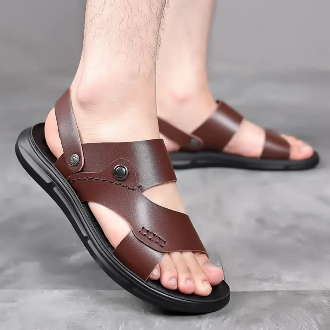 Sandales Homme Noires avec Bride Arrière – Design Croisé Confortable et Résistant