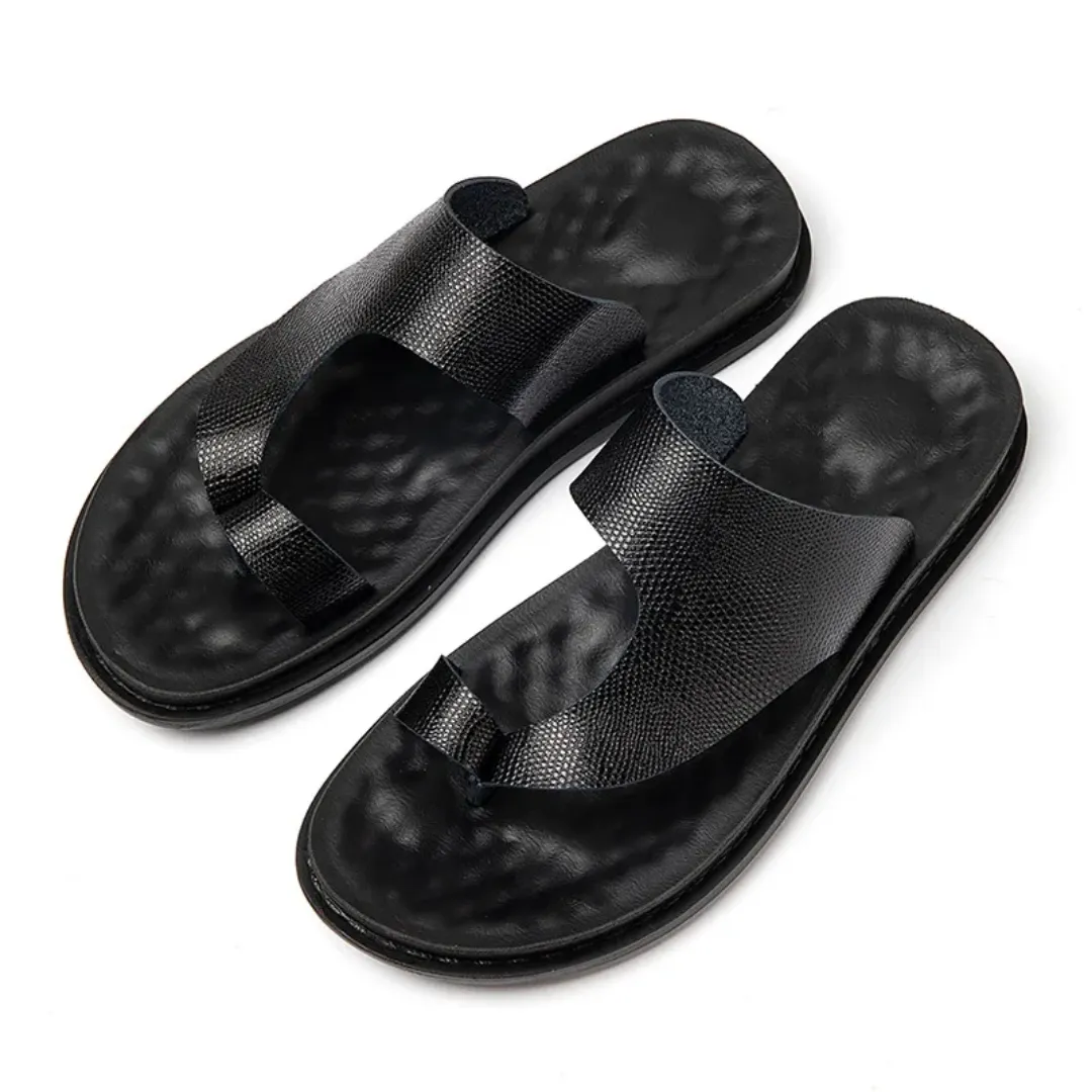 Sandales Homme Classiques – Modèle Traditionnel en Similicuir avec Boucle d’Orteil et Semelle Confort